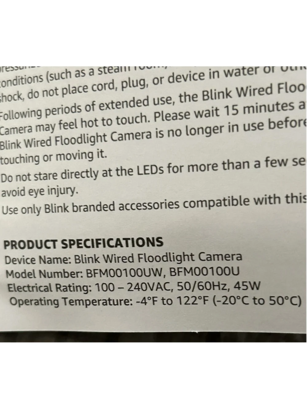 Blink Wired Floodlight Camera LED Smart Security Camera 2600 Lumens